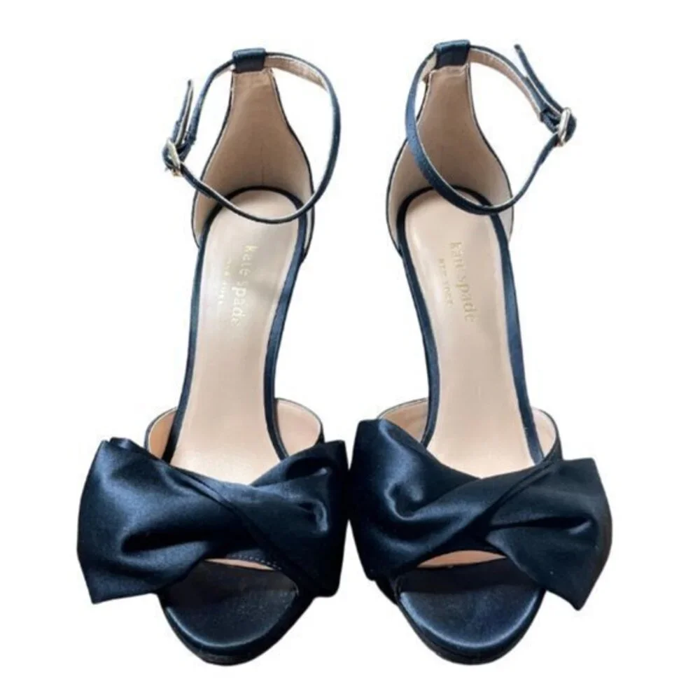 Kate Spade Bridal Bow Shoe in Blazer Blue - Size 6.5